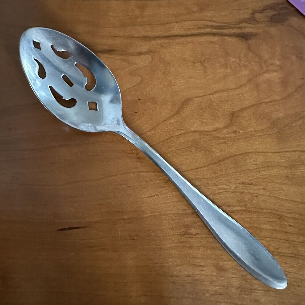 Gibson Stainless Steel Pierced Serving Spoon - Simple Smooth Handle